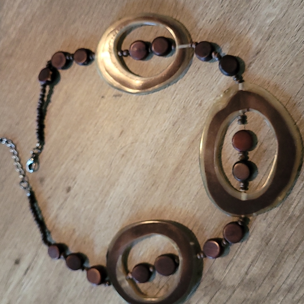 Wood choker style necklace